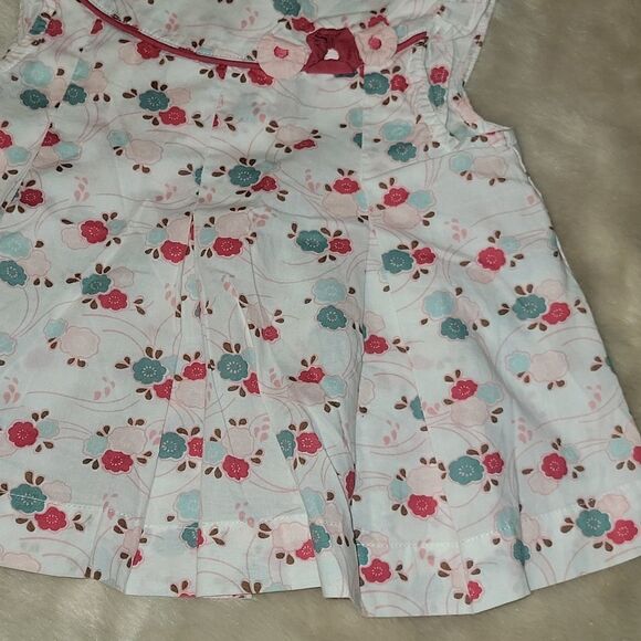 JANIE AND JACK WHITE POPPY PRINT SUMMER TOP, SIZE 12-18 MONTHS - Picture 4 of 9